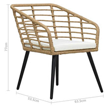 FAMIROSA Sedie da Giardino 2 pz con Cuscini in Polyrattan Rovere