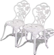 Muy, set di 3 mobili da giardino con tavolo e 2 sedie, bianco