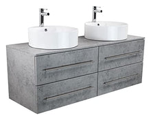 Mobile bagno Novum XL grigio cemento con doppio lavabo