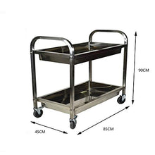 YIN YIN Carrello per Ripiani Carrello da Cucina in Acciaio Inox for Auto da Pranzo Mobile for Auto conveniente Hotel Argento 75X40X83.5 Carrello a rulli (Size : 85X45X90CM)