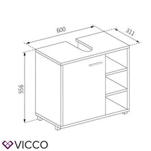Vicco Mobile sottolavabo Perry Armadietto lavabo Bianco