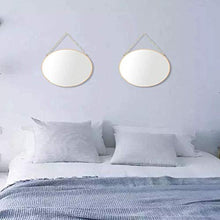 Specchio Appeso, 25 x 25 cm Rotondo Specchio per Il Trucco del Bagno Cornice in Ottone con Catena sospesa [Dimensioni ridotte]