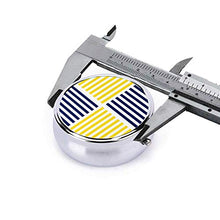 Contenitore rotondo per pillole a 3 scomparti, in metallo, per medicina e vitamine, colore giallo e blu navy, per viaggi all'aperto