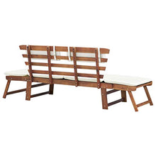 FAMIROSA Panca da Giardino con Cuscini 2-in-1 190 cm in Massello Acacia