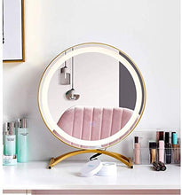 Specchio per Vanity da Tavolo in Oro con luci, Trucco Touch Screen Illuminato 40cm per spogliatoio e Camera da Letto