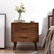 WALNUTA Comodino Nordico in Legno massello Comodino Color Noce, Comodino Semplice Armadio da Camera da Letto