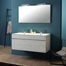 Kiamami Valentina MOBILE DA BAGNO MODERNO GRIGIO DA 120 CM CON DOPPIO LAVABO | SOLE
