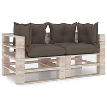 vidaXL Divano da Giardino Pallet 2 Posti con Cuscini in Legno di Pino