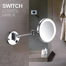JXING Specchio da Bagno a Parete, Specchio Illuminato da Parete Ingrandimento 10x Specchio USB Ricaricabile, Specchio da Barba Luce LED con 3 Impostazioni di