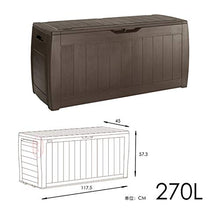 CRZJ Box da 73 galloni Medio - Contenitore di stoccaggio Interno/Esterno in Resina Leggera, Box da Giardino per Attrezzi da Giardino