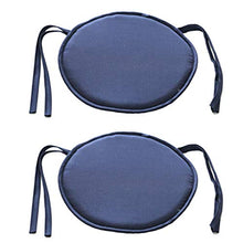 Bechases - Cuscino rotondo per sedia, con lacci, per casa, ufficio, giardino, patio, bar, confezione da 2 Blu
