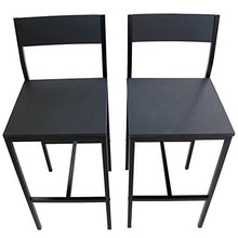 yelloo Set 2 SGABELLI Angolo Bar ARREDO SEDIE Cucina Salotto Colore Nero MOD. LIGNANO