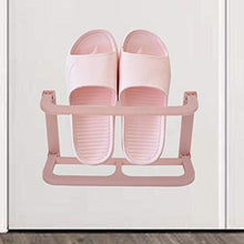 Tarente Doppio Strato Plastic Autoadesivo Pantofole Autoadesivo Portacandetto Organizzatore del Rack (Rosa)