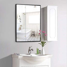Mirror Specchio con Cornice in Alluminio, Specchio da Bagno, Specchio da Trucco, Specchio da Trucco, Specchio da Bagno (Nero Chiaro)