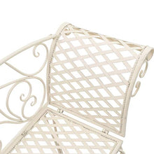 vidaXL Panchina Schienale con Disegno a Spirale in Metallo Bianco Antico Panca