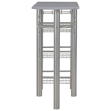 Oushome Set da Bar 3 pz con Mensole in Legno e Acciaio Grigio