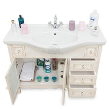 Arredo bagno avorio decape' decapato 105 cm con lavabo in ceramica