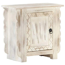vidaXL Comodino Bianco 50x30x50 cm in Legno Massello di Mango