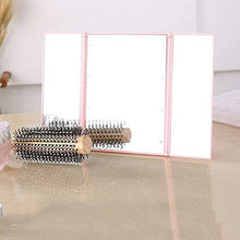 LILIS Specchio Trucco LED Trucco Specchi LED Desktop Tri-Fold Specchio di Bellezza Illuminato Luce Pieghevole Cosmetic Mirror for Powder Room E Bagno