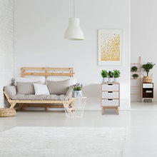 Mobili Rebecca® Comodino Cassettiera 3 Cassetti Legno Bianco Marrone Chiaro Bagno Entrata (Cod. RE6190)
