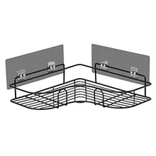 Mensole da bagno Triangolo da toeletta Punch gratuito WC Forniture per WC Mensola da parete angolare da appendere a parete 2 pezzi-Nero