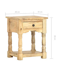 vidaXL Comodino 40x35x50 cm in Legno Massello di Mango