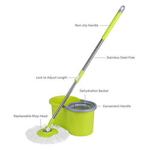 SSAYY Spray Mop Stock Spin Mop 360 Mop E Secchio Rotanti Magic Roll Mop Rotante Facile da Strizzare con 2 Testine in Microfibra