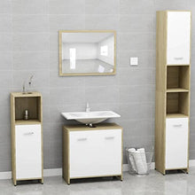 Mobile da bagno in rovere Sonoma 60 x 33 x 58 cm, colore: Bianco