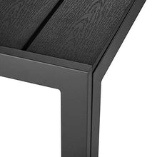 TecTake 800587 - Tavolo da Giardino, Robusta Intelaiatura in Alluminio, Pannelli dall’Effetto Legno - Disponibile in Diversi Colori (Nero | No. 402954)