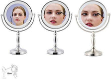 PYROJEWEL. European Metal LED Specchio Desktop su Due Lati Specchio da Toilette HD Bellezza Specchio ingranditore a 360 ° a Rotazione Libera Specchio