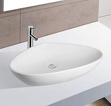 1 lavabo ovale in ceramica, 59 x 39 x 13,5 cm