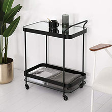 Carrello/Auto da Pranzo in Ferro battuto, Portatile Multifunzione, Carrello da tè Mobile Domestico, credenza Semplice, Nero (60 * 37 * 76cm)