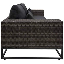 Tidyard Set Divani da Giardino in Polyrattan, Set Divani da Giardino con Cuscini, Set di Mobili da Giardino, Set Divano Esterno Grigio 3 pz