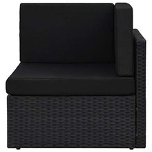 Divano-divano modulare in polyrattan nero