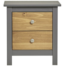 VS Venta-stock Comodino Bonnie 2 casseti, Colore Grigio, 46 X 35 X 49,5 cm