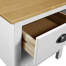 Comodino con 1 cassetto e 1 ripiano per soggiorno, camera da letto, lato divano, 46 x 35 x 49,5 cm (L x P x A) bianco e legno chiaro