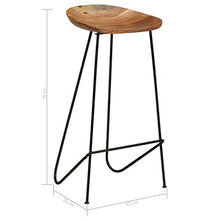 Sgabelli da Bar 2 Pezzi Sala da Pranzo Cucina Sgabelli da Pub Stile Industriale 41x36x76 cm Barbar in Legno massello di Acacia