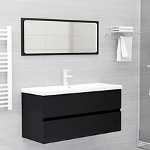 vidaXL Set Mobili da Bagno 2 pz Nero in Truciolato