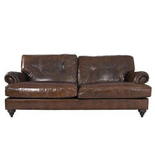 Divano loungessa, Pembury, 3 posti, in pelle, stile vintage, divano da club - Arredi Casa
