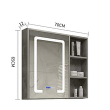 Bathroom mirror cabinet LED Illuminato Montaggio a Parete Bagno Armadietto a Specchio,Anti-Fog e Defog Specchio con Rack di stoccaggio,Governo dello Specchio di vanità, Cenere di Cemento