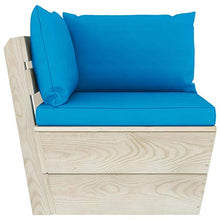 FAMIROSA Set Divani da Giardino su Pallet 9 pz con Cuscini Legno Abete-3604
