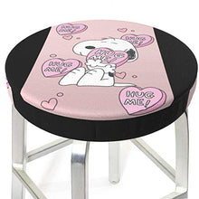 Snoopy - Coprisgabello rotondo per sedia da bar, lavabile, elastico, per sgabelli rotondi da 35,6 cm