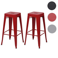 Set 2X sgabelli bistrot Design Industriale HWC-A73 Metallo Verniciato Rosso