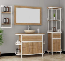 Mobiletto per lavabo Magnia in Legno di Teak Massiccio, Larghezza del mobiletto 140 cm