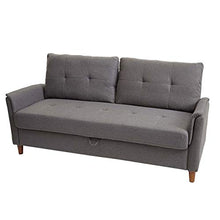 Mendler Divano a 3 posti Relax TV con vano Contenitore HWC-H23 Tessuto Grigio