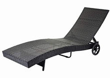 Mendler Lettino Regolabile da Esterno HWC-D80 polyrattan Antracite con Cuscino Grigio Scuro