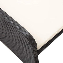 Tidyard Set Divani da Giardino, Set Divano Esterno con Cuscini in Polyrattan Nero 2 pz