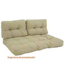 Edenjardi Cuscino con schienale piccolo per pallet, dimensioni: 40 x 60 x 16 cm, colore: beige, idrorepellente.