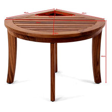 Sgabello per bagno angolare in legno di teak massiccio 64 x 58 x 44 cm
