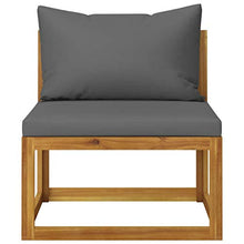 FAMIROSA Set Divani da Giardino 2 pz con Cuscini Grigio Scuro in Acacia